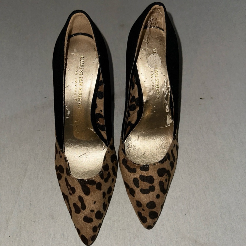 Christian Siriano Black and Leopard Print Womens Size 8 Shoes.